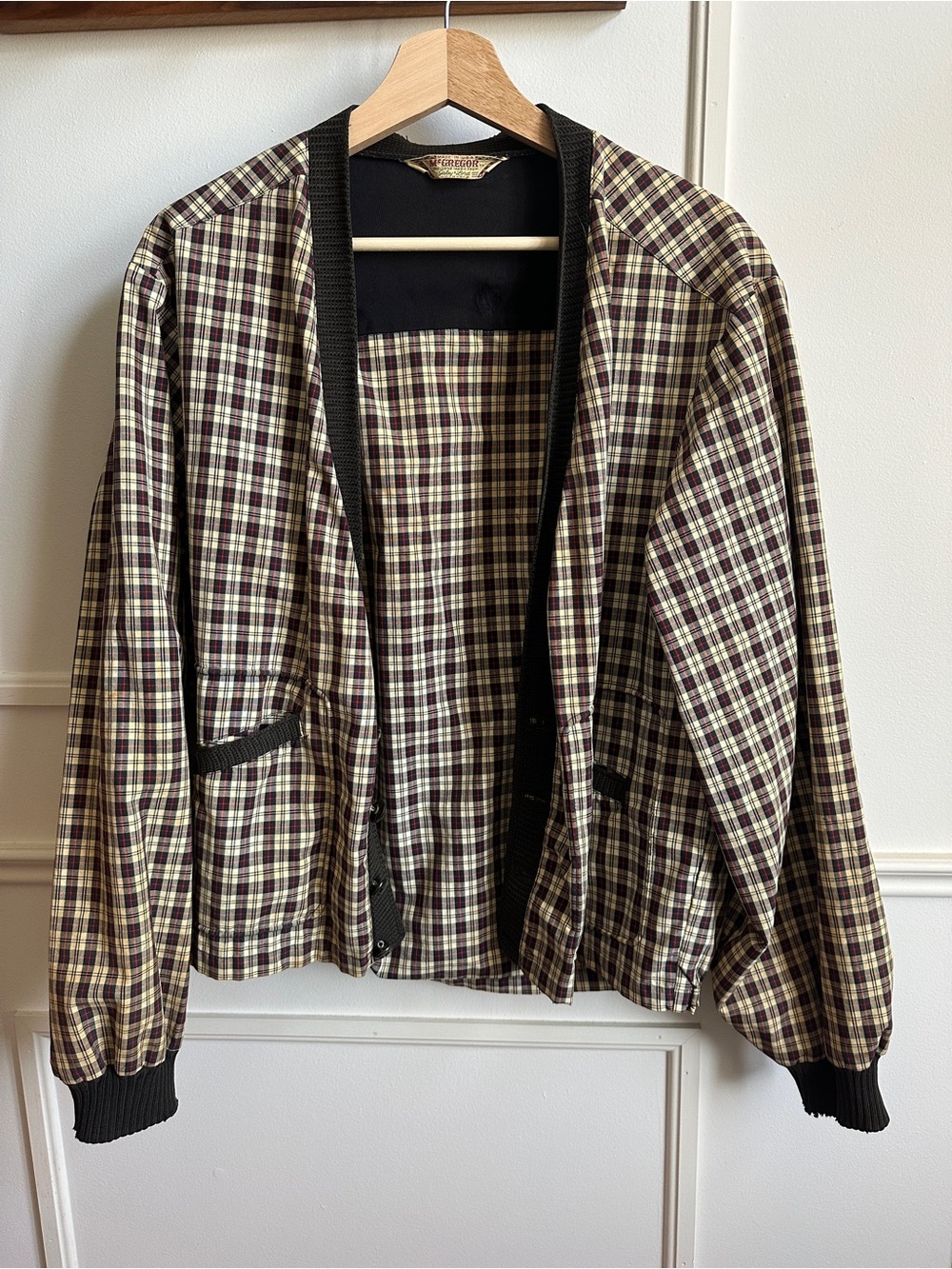 Vintage Plaid Bomber Style Jacket